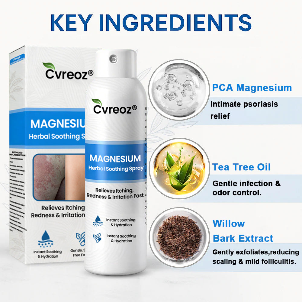 đ„Final 3 Hours: 80% OFF:CvreozÂź Magnesium Herbal Psoriasis Sprayâïž FDA Certified (for the treatment of psoriasis and eczema, improvement of bacterial infections in the genital area, treatment of acne and warts, eliminates psoriasis and eczema, etc.)