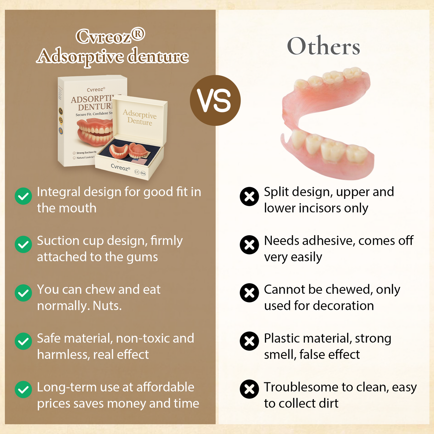 ✅ Official Store: Cvreoz® Adsorptive denture(⏰Limited time discount last 30 minutes⏰)