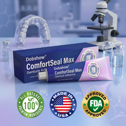 🔥Dobshow® ComfortSeal Max Denture Adhesive—🦷96-hour long-lasting, heat adaptive technology