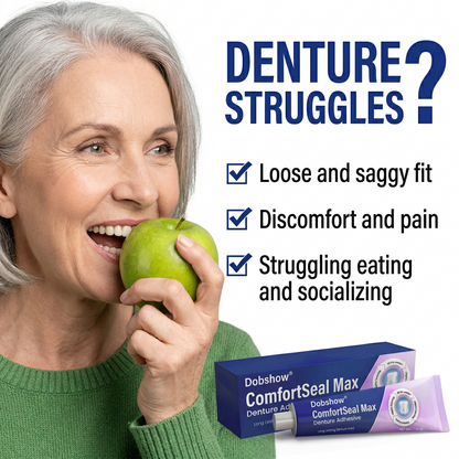🌟Dobshow® ComfortSeal Max Denture Adhesive—🦷96-hour long-lasting, heat adaptive technology ——Z