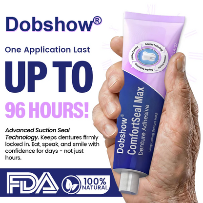 🌟Dobshow® ComfortSeal Max Denture Adhesive—🦷96-hour long-lasting, heat adaptive technology ——Z
