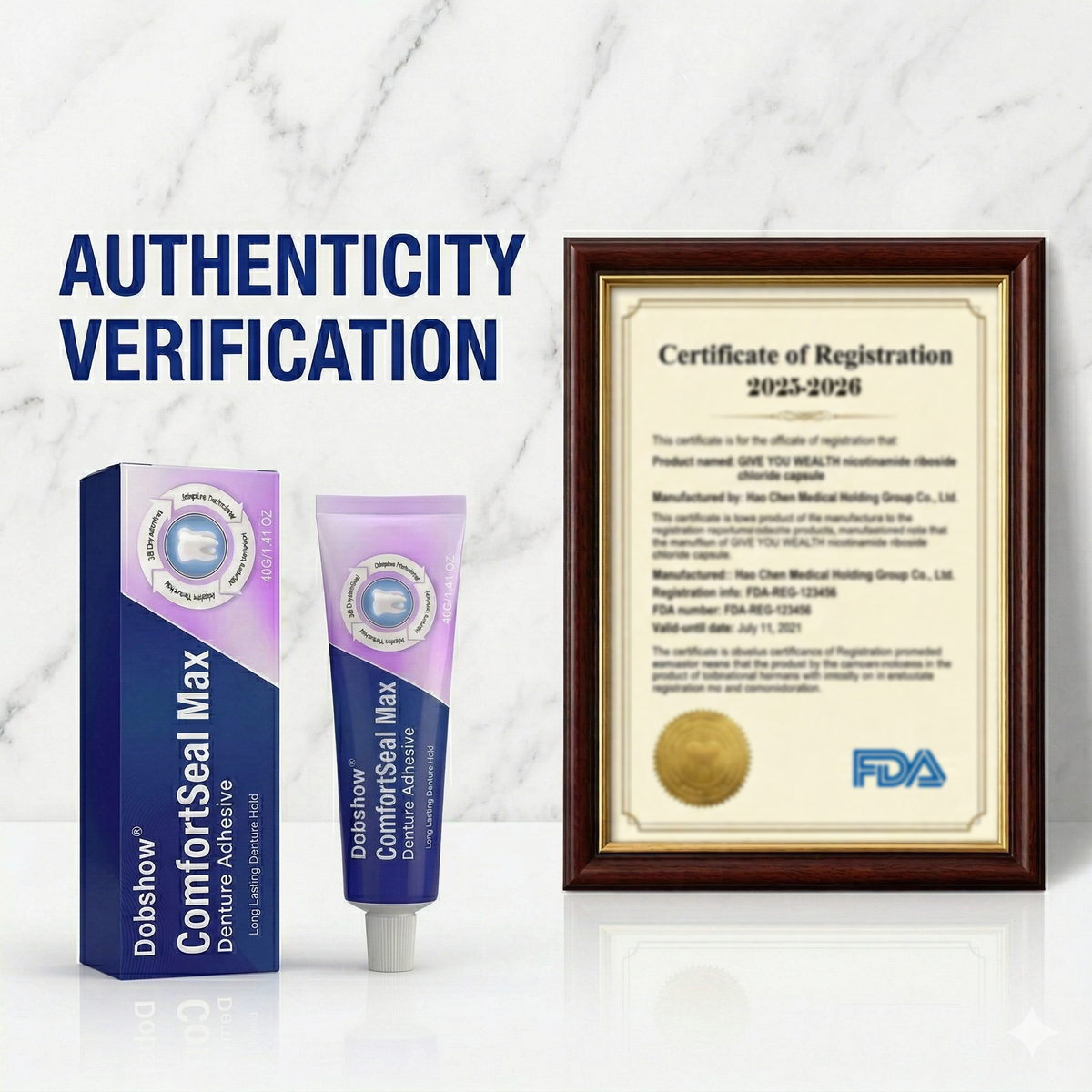 🌟Dobshow® ComfortSeal Max Denture Adhesive—🦷96-hour long-lasting, heat adaptive technology ——Z